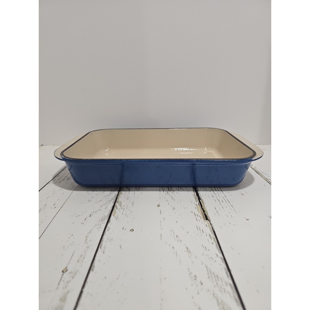 Vintage Le Creuset Cast Iron #30 Enameled Baking roaster vintage Blue